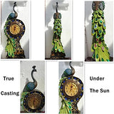 Table Clock Resin Cafts Tropical Flavor Peacock Clock Home Decor Ornament