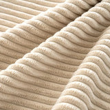 MIULEE Soft Corduroy Decorative Throw Pillow Covers Beige 18x18