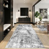 5x10 Rug for Living Room: Non-Slip Washable Hallway Runner Rug Black