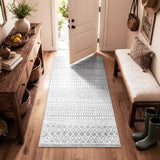 3x5 Ivory Gray Washable Door Rugs with Non-Slip Backing
