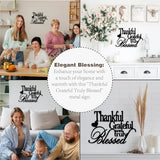 Thankful Grateful Blessed Wall Decor Black Metal Wall Art Thankful Grateful and Truly Blessed Sign Home Decor Entryway Living Room Decoration Signs - 12 Inches