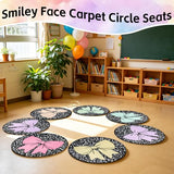 12 Pcs Bow Carpet Circle Seats for Classroom Decorations 16 Inch Non-Slip Composition Notebook Classroom Carpet Rug Soft Floor Cushions Pastel Small Floor Mat for Preschool Daycare Reading Corner