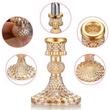 OwnMy Gold Glass Taper Candle Holders Decorative Glass Candlestick Holders