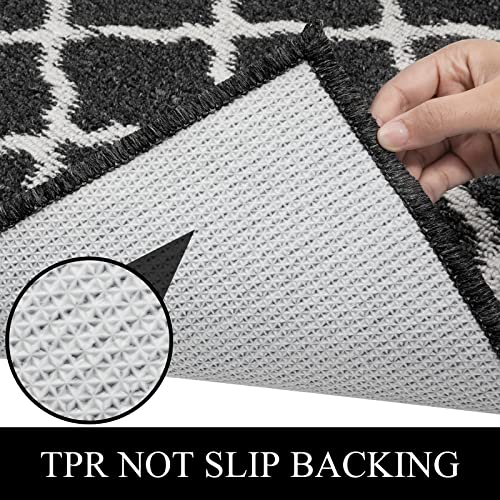 SHACOS Large Door Mats 3'x5' Indoor Entrance Front Door Rug, Black