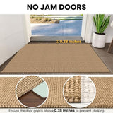 Washable Runner Rug 2.6x8 Non Slip Rubber Backed Wide Hallway Runner Entryway Runner Indoor, Kitchen Rugs Woven Cotton Floor Carpet for Hall Bedroom, Orange/Tan/Brown