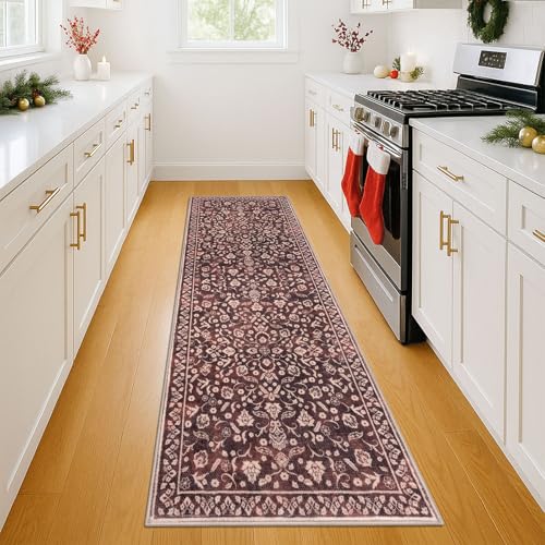 Washable Vintage 2x6 Runner Rug Non Slip Runners for Hallway