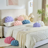 CANGHI Seashell Pillow Ivory White 13"x10" Plush Throw | Beachy coastal cushion for bed, couch, living room & sofa, ocean-inspired seaside accent with cozy decor.