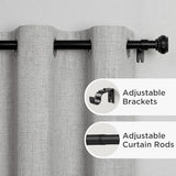 Joydeco Black Curtain Rod Adjustable 32-88 Inches, 1" Diameter Heavy Duty Curtain Rods for Windows, Decorative Splicing Drapery Rods with Resin Finials for Living Room Bedroom Kitchen