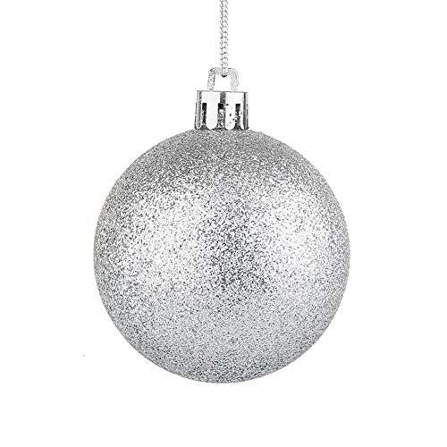 Sattiyrch Christmas Ball Ornaments 30ct, 60mm/2.36" Shatterproof Plastic Decorative Xmas Balls Ornaments Set (Blue and Silver)