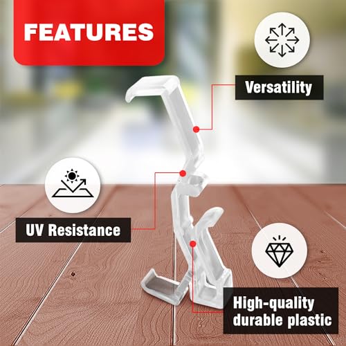 Amazing Drapery Hardware 2.5 Inch Clear Valance Clips for Blinds & Window Shades, 10-Pack - Hunter Douglas WoodMates and Chalet Woods Replacement, Faux Wood & Metal Treatments