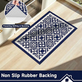 Indoor Door Mat 2x3ft, Absorbent Muddy Mats for Dogs, Low-Profile Entrance Welcome Mat with Non-Slip Rubber Backing, Washable Runner Carpet for Hallway,Entryway,Kitchen(Navy)
