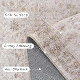 6x9 Neutral Rug for Living Room Vintage Distressed Bedroom Rug