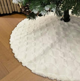 48 Inch Christmas Tree Skirt Faux Fur with Cable Knit Knitted Thick Decoration for Merry Christmas Decorations