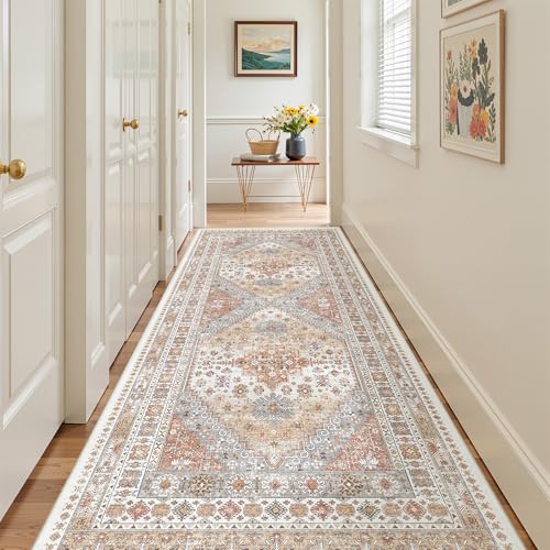 4x10 Runner Rug, Washable Hallway Runner Rug, Orange