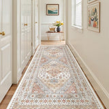 4x10 Runner Rug, Washable Hallway Runner Rug, Orange