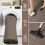 Modern Hallway Runner Rug, 2x6 Brown Washable Non Slip Runner Rug