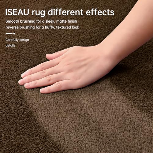 ISEAU 2x8 Soft Runner Rug for Hallway, Washable and Non-Slip, Brown