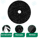 Mr. Pen- Christmas Tree Skirt, 48 inch, Black Sequin Tree Skirt | Christmas Skirt Tree