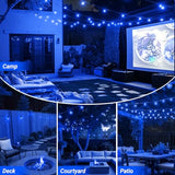 LAMPHOME LED Outdoor String Light, 26Feet Patio Lights with12+1Edison Shatterproof Bulbs(1Spare), UL Waterproof Outside Lights connectable Dimmable for Backyard Porch Decor,Blue