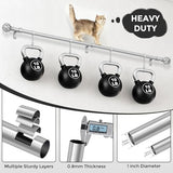 Silver Curtain Rods for Windows 48 to 84 Inch, 1 Inch Adjustable Decorative Window Treatment Rods with Aluminium Twisted Cage Finials, Heavy Duty Metal Farmhouse Drapery Pole, Easy Install