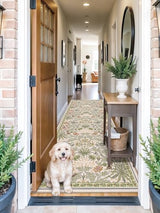 3x10 Washable Floral Runner Rugs: Non-Slip Long Wide Indoor Carpet Runner for Hallway Floor Living Room Entryway Bedroom - William Morris Rug Stain Resistant Dark 3x10ft Beige
