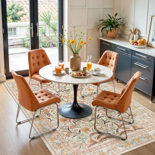 Lahome 5x7 Fall Floral Nursery Rug, Boho Fall Washable Rugs for Living Room