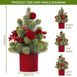 Small Christmas Tree, 12Inch Artificial Burgundy Velvet Ball Berry Mini Tabletop Christmas Decorations, for Home Party Thankgivings Xmas Indoor Decor.