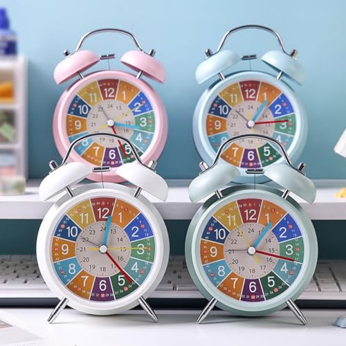 Classical Loud Alarm Clock with Double Belled Pattern with Backlight for Hard of Hearing in Stylish Matte
