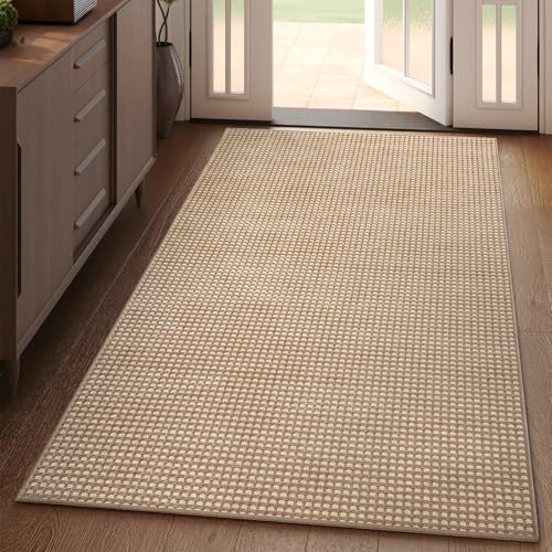 3x5 ft Area Rug Entryway Runner Kitchen Rugs Non Slip Washable Brown