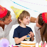 2st Birthday Number Candles for School Bus Blue and Silver Birthday Decorations for Boys for Cakes, Parties, Anniversary Celebrations, Bakery Decorations (Number-02)