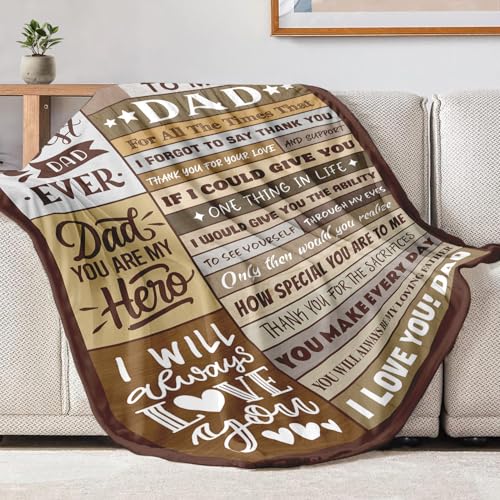 BAOERN Fathers Day Blanket Gifts for Dads - Gifts for Dads from Daughter Son - Dad Birthday Gift - Christmas Valentines Day Present for Dad - Best Father Ever Gift - to My Dad‘s Blanket 60" x 80"