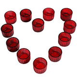 Ribbed Red Tealight Candle Holder for Christmas Valentine Decorations