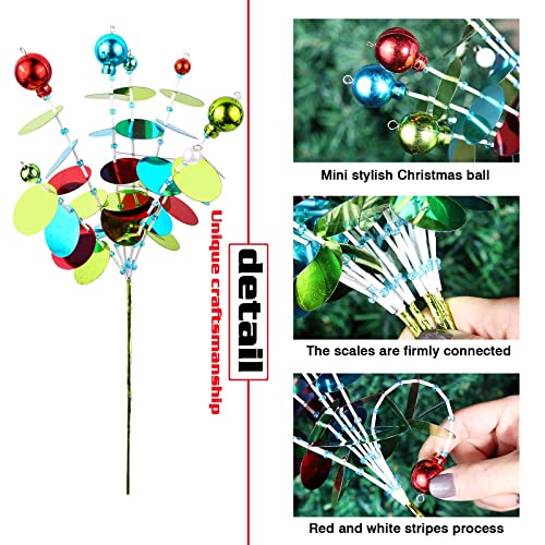 6PC Set 12" H Happy Colour Christmas Ornaments Sequins Ball Pick, Christmas Tree Decorations Christmas Tree Topper Star Home Office Perfect Party Decorations Gifts