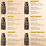 Hotel Diffuser Oil Set - Inspired by My Way, Baccarat, Westin White Tea, Santal, 24k Magic, Ritz-Carlton Hotel Scent Essential Oil Set Large Capacity, 20ml - (Pack of 6)