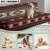 Aztec Bear Futon Cover Sofa Covers Armless Couch Cover Western Navajo Southwestern Ethnic Stretch Futon Slipcover Protector for Living Room Decor