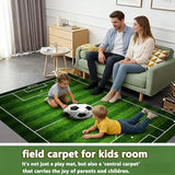 Kids Soccer Field Rug 2.6X4ft for Boys Bedroom,Green Football Field Carpet Non-Slip Playmat Fun Sports Area Rugs for Boys Children's Bedroom Playroom Living Room Nursery