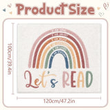 3.3x4 ft Boho Rainbow Classroom Rug Let's Read Motivational Area Rug Back to School Floor Mat Reading Corner Decor Non-Slip Play Carpet for Calming Corner Library Nursery Playroom Bedroom Living Room