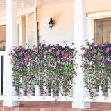 INQCMY Artificial Fake Hanging Flowers Plants for Outdoor Summer Decoration,2 PCS Faux Silk Daisy with Eucalyptus Leaves,UV Resistant Look Real for Outside Home Planter Porch Patio Balcony Yard Decor