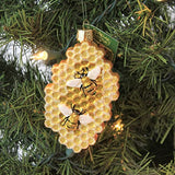 Old World Christmas Honeycomb Glass Blown Ornament for Christmas Tree, Handcrafted Holiday Decoration, Bee Collection