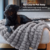 Bedsure Soft Double-Sided Faux Fur Throw XL Blanket, Silver Grey, 50"x70"