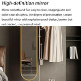 Decorative Simple Floor-Standing Coat Rack, Bedroom Home Dressing Mirror, rotatable Full-Length, Clothes for Living Room(Black,80cm)