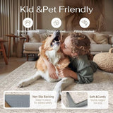 HUGEAR Area Rug 8x10 Vintage Beige Machine Washable Living Room Rugs Thin Neutral Floral Vacuumable Low Pile Carpet Bedroom Office Dining Room Laundry Room Non Slip Soft Lightweight