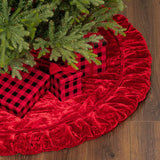 Vickerman 72" Plush Red Velvet Christmas Tree Skirt - Elegant Christmas Tree Skirt Large - Red Christmas Tree Skirt - Velvet Holiday Tree Skirt - Reliable and Durable