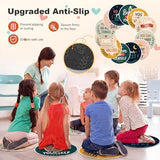 Drydiet 12 Pcs Round Carpet Seats 15.7'' Colorful Small Classroom Rugs Washable Non Slip Floor Cushions for Back to School End of the Year Gift Preschool Daycare Playmat Dorm (Positive Affirmations)