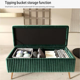 Rectangular Storage Pouf Ottoman Indoor Bedroom Bench Wooden Footstool with Legs Entryway Storage Chest Multi-Functional nizer Stylish Home Décor.