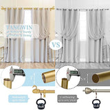 TANGWIN Gold Curtain Rods for Windows 48 to 84 Inch(4-7ft),1 Inch Adjustable Curtain Rod,Heavy Duty Window Rods,Decorative Swan Finials Drapery Pole,Telescoping Single Rod for Bedroom 36-88",Brass