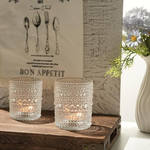6 Pack Votive Candle Holders, 2.7x3.5 Inch Large DIY Wax Candle Holder