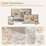 Nakagishi 8X10 Area Rugs for Living Room: Washable Modern Abstract Rug with Non-Slip Silicone Backing Low Pile Soft Carpet for Bedroom & Dining Decor Ideal for Families with Kids and Pets-Brown