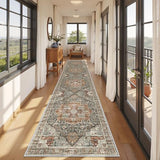 Runner Rug 2x10, Washable Rugs for Entryway Rug, Grey/Brown/Tan