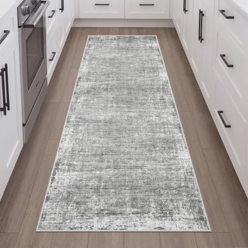 Runner Rug 2x5 Washable Runners for Hallways, Kitchen Runner Grey